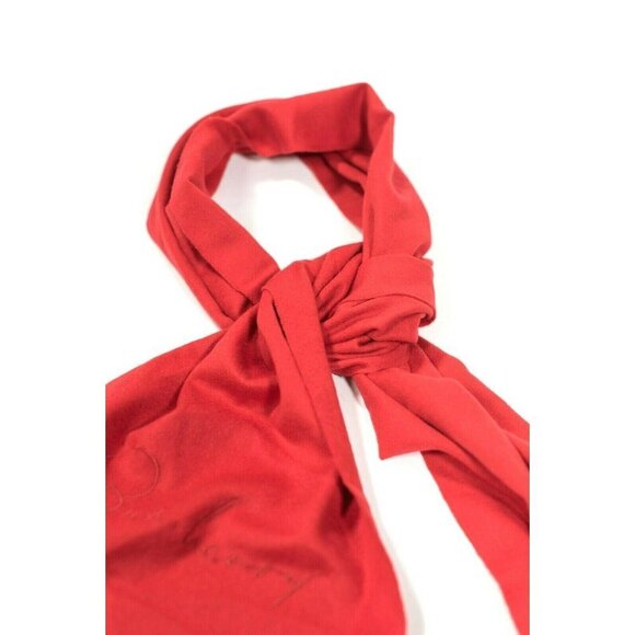 Burberry Womens Red Scarf Classic Giant Cashmere Fringe Solid Made in Scotland - Picture 5 of 5